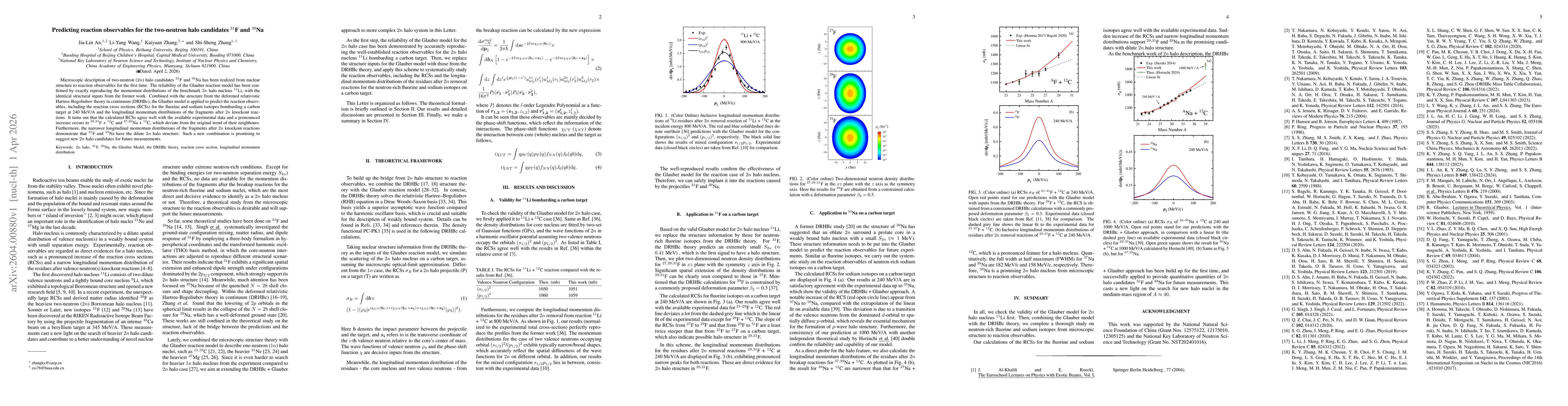 Thumbnail for Predicting reaction observables for the two-neutron halo candidates $^{31}$F and $^{39}$Na
