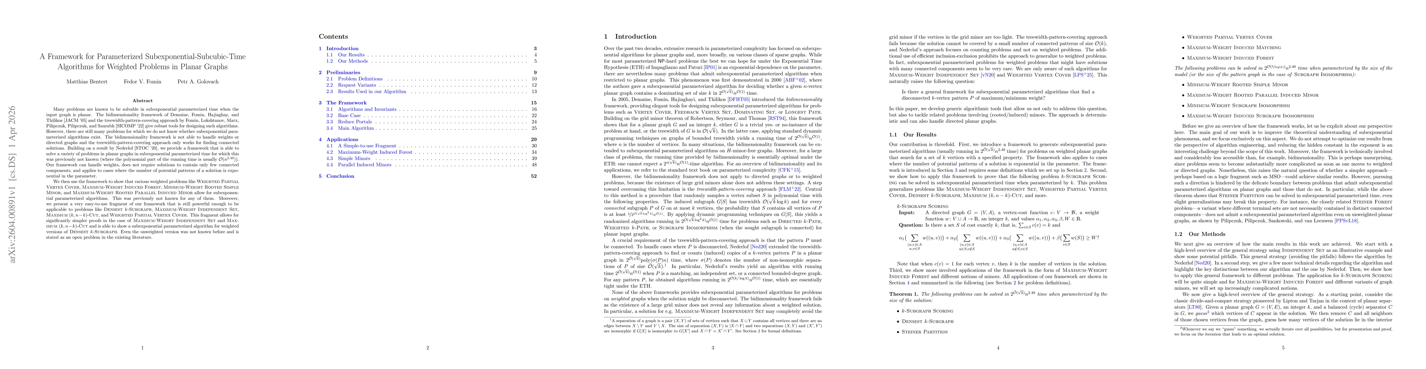 Thumbnail for A Framework for Parameterized Subexponential-Subcubic-Time Algorithms for Weighted Problems in Planar Graphs