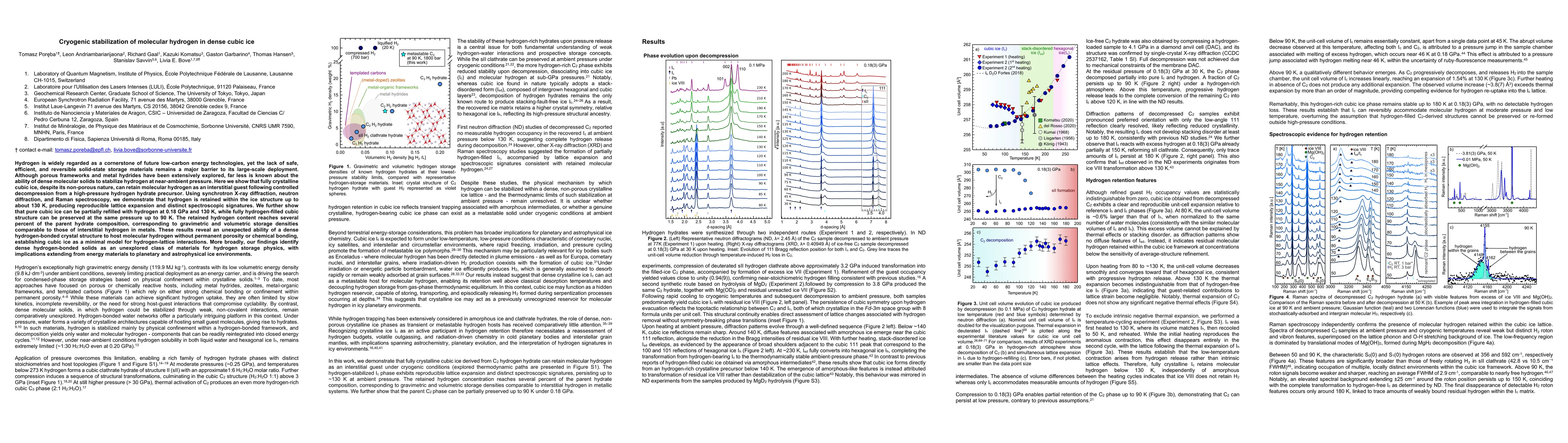 Thumbnail for Cryogenic stabilization of molecular hydrogen in dense cubic ice