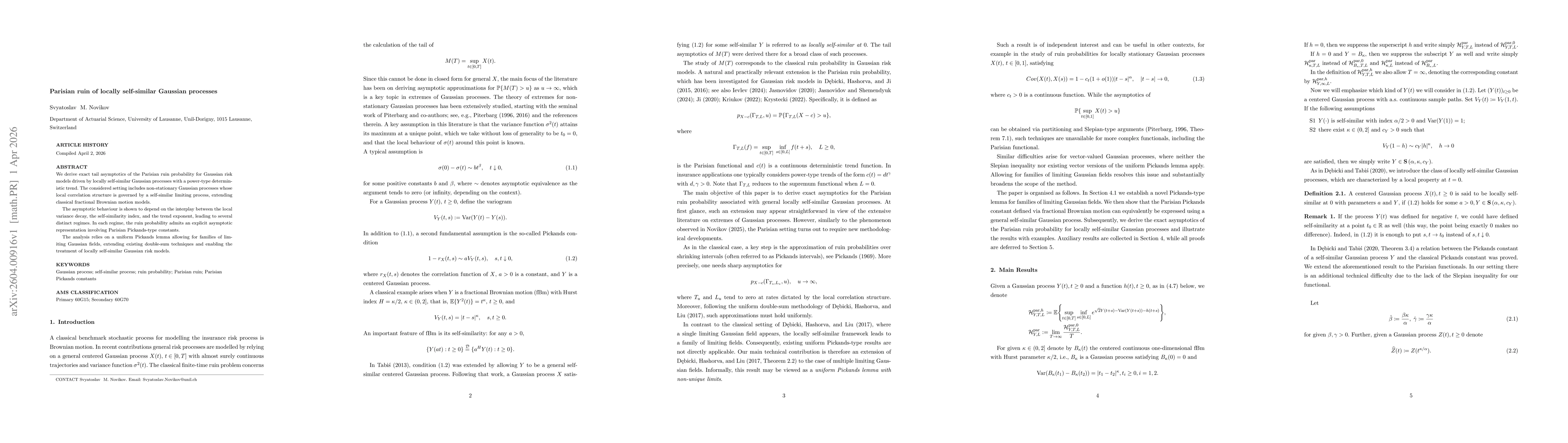 Thumbnail for Parisian ruin of locally self-similar Gaussian processes