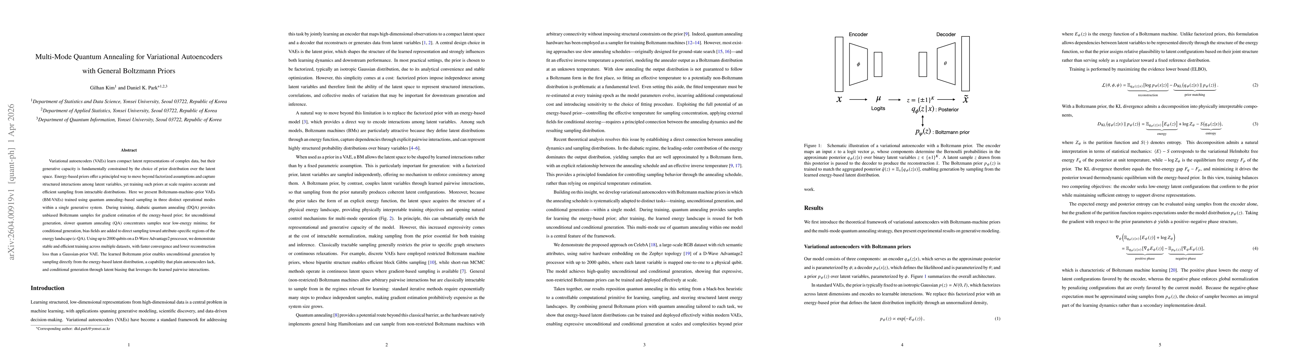 Thumbnail for Multi-Mode Quantum Annealing for Variational Autoencoders with General Boltzmann Priors