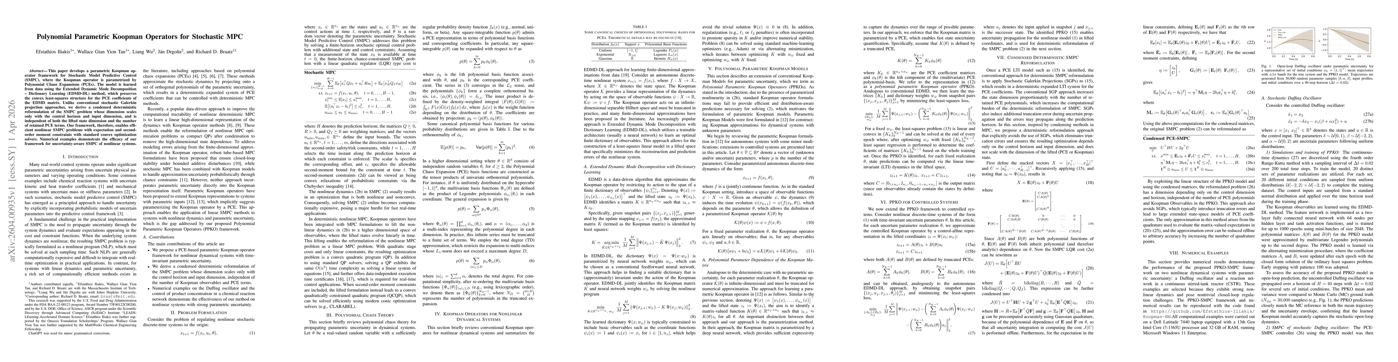 Thumbnail for Polynomial Parametric Koopman Operators for Stochastic MPC