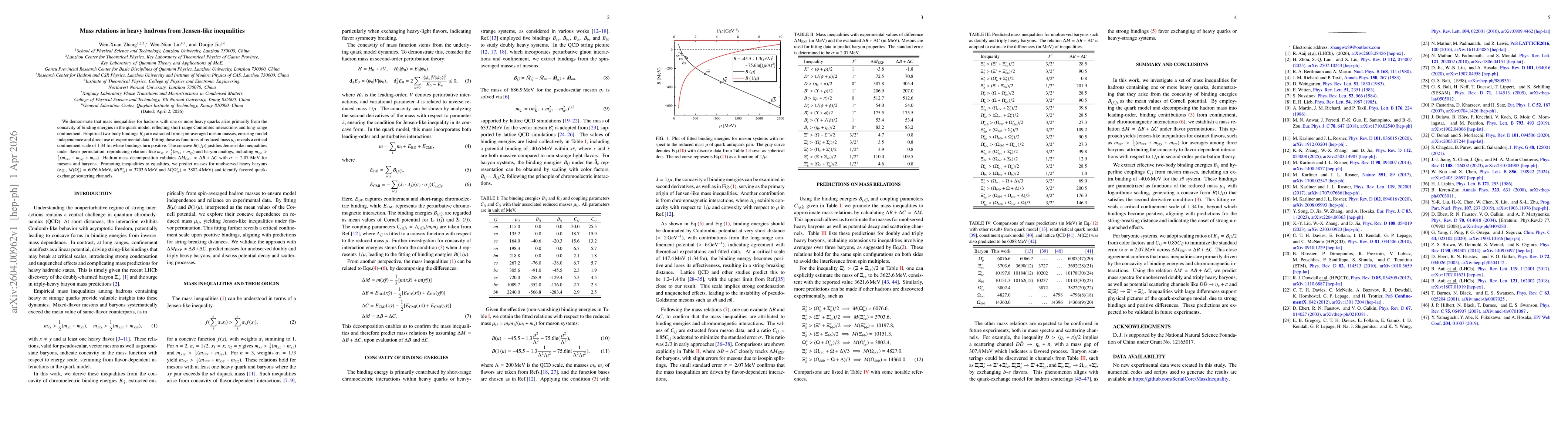 Thumbnail for Mass relations in heavy hadrons from Jensen-like inequalities