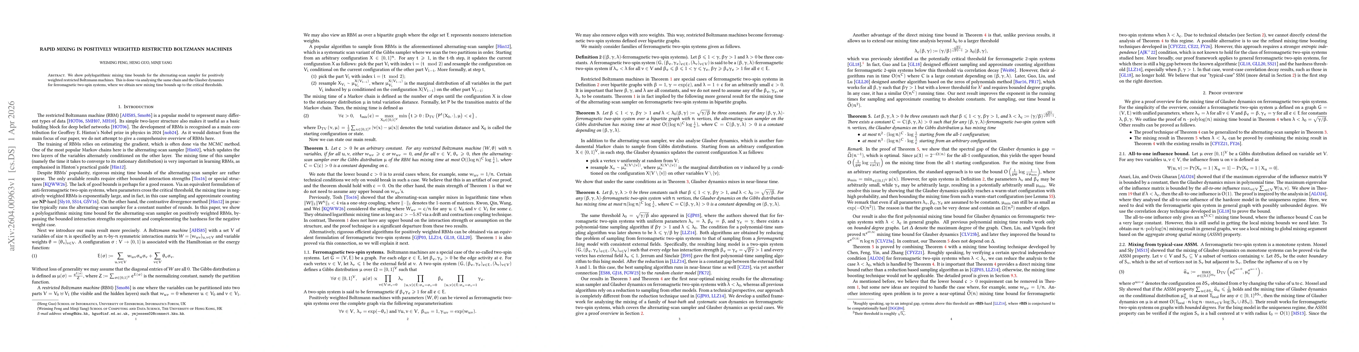 Thumbnail for Rapid mixing in positively weighted restricted Boltzmann machines