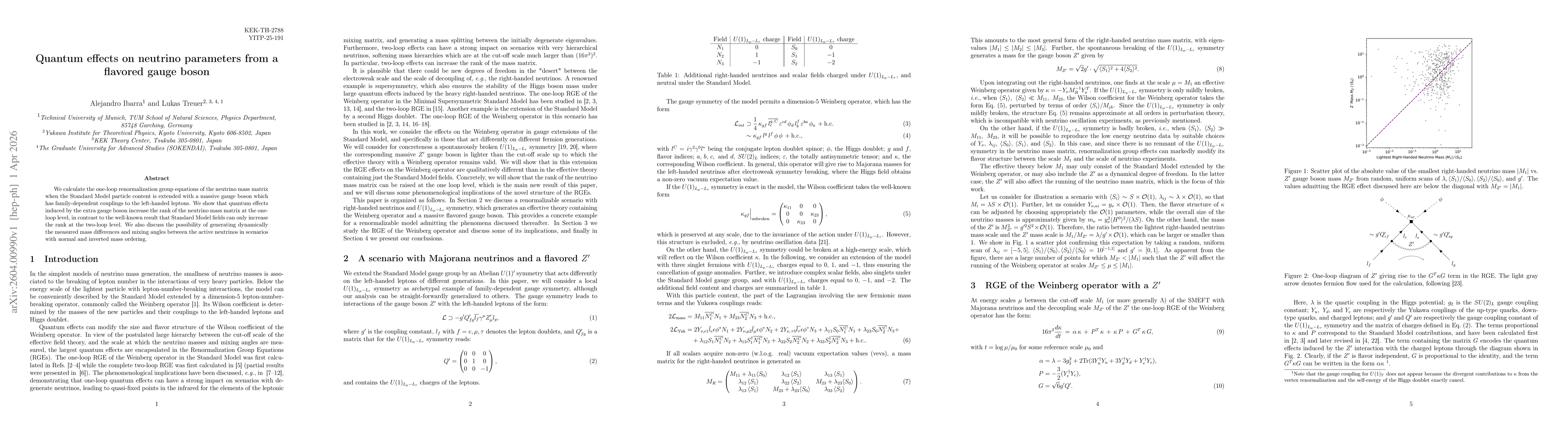 Thumbnail for Quantum effects on neutrino parameters from a flavored gauge boson