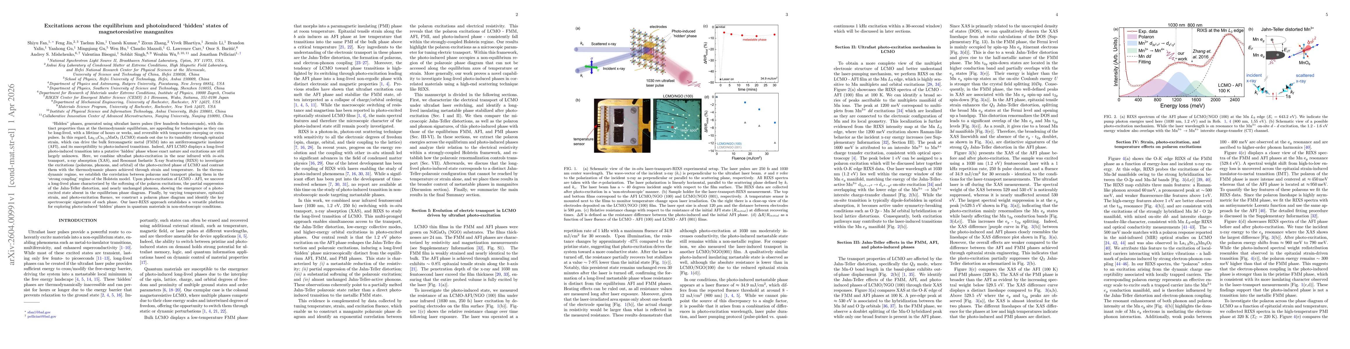 Thumbnail for Excitations across the equilibrium and photoinduced `hidden' states of magnetoresistive manganites