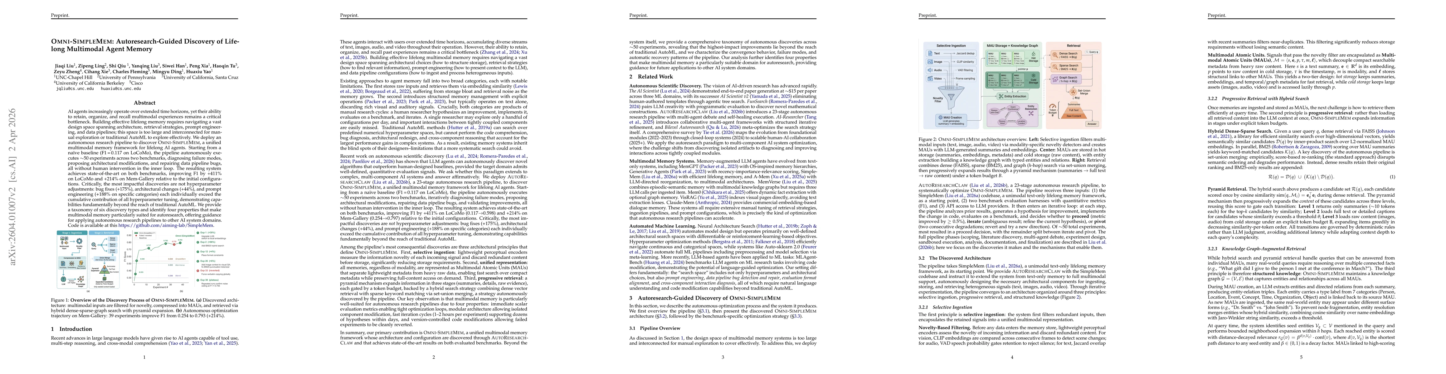 Thumbnail for OmniMem: Autoresearch-Guided Discovery of Lifelong Multimodal Agent Memory