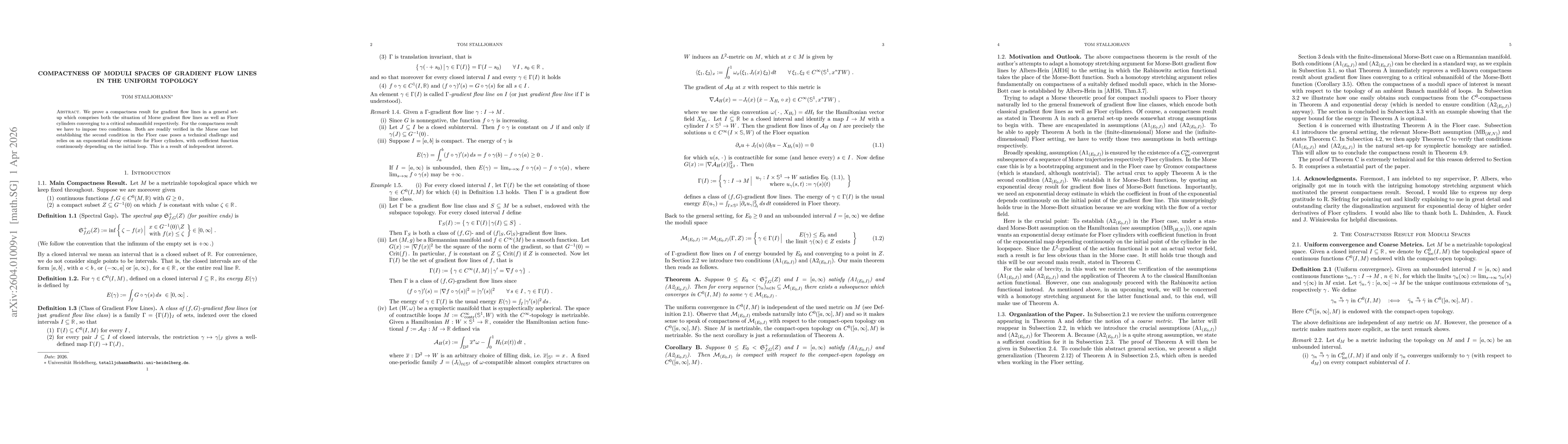 Thumbnail for Compactness of Moduli Spaces of Gradient Flow Lines in the Uniform Topology