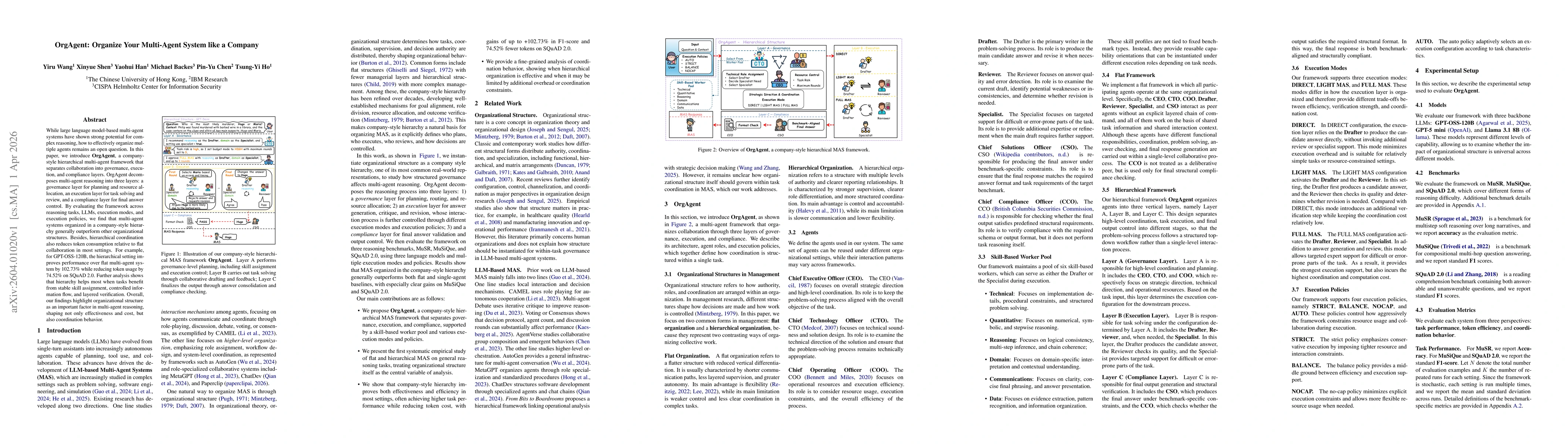 Thumbnail for OrgAgent: Organize Your Multi-Agent System like a Company