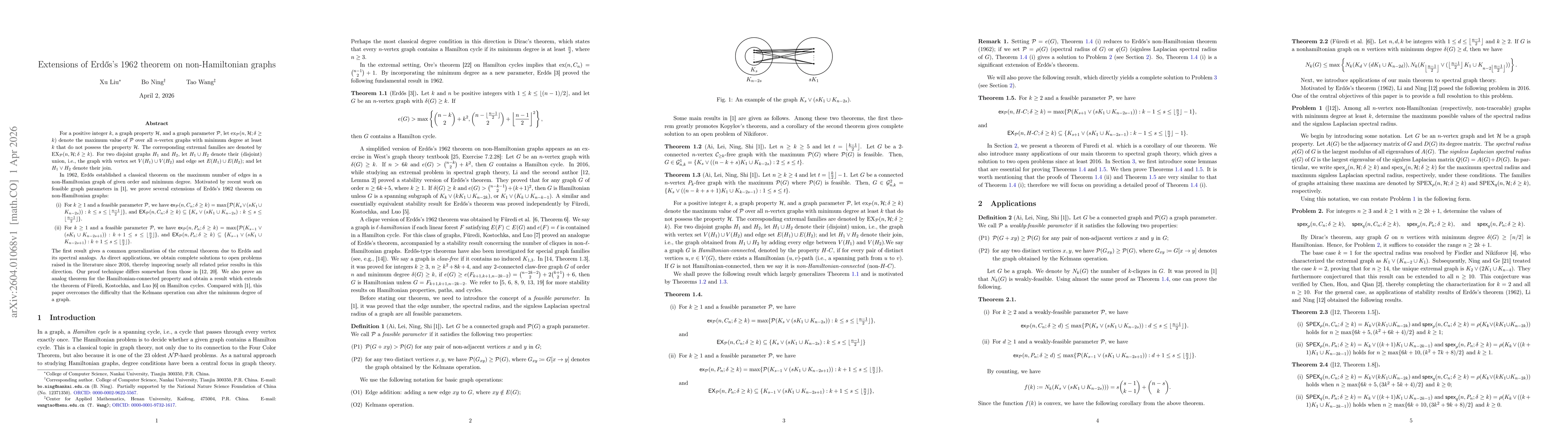 Thumbnail for Extensions of Erdős's 1962 theorem on non-Hamiltonian graphs