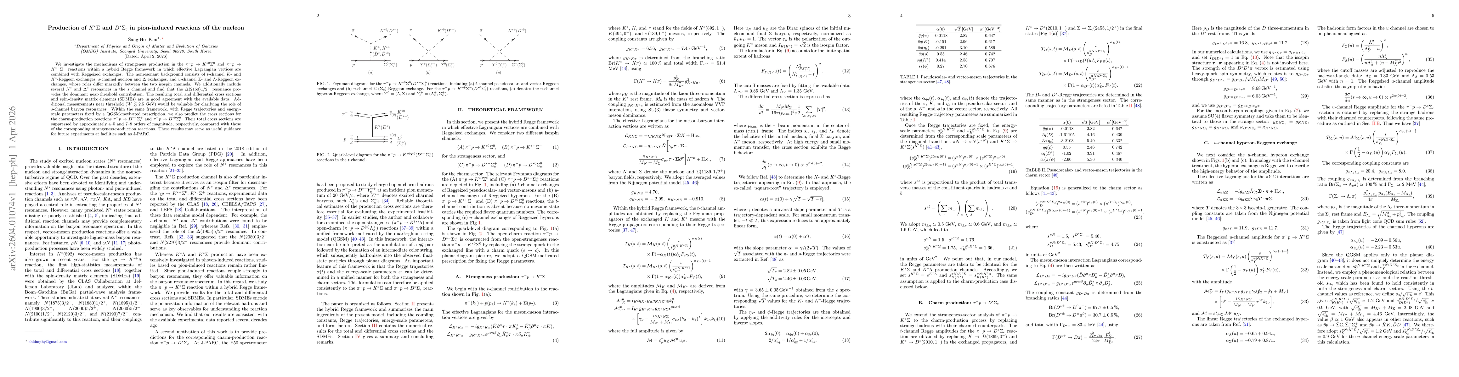 Thumbnail for Production of $K^* Σ$ and $D^* Σ_c$ in pion-induced reactions off the nucleon