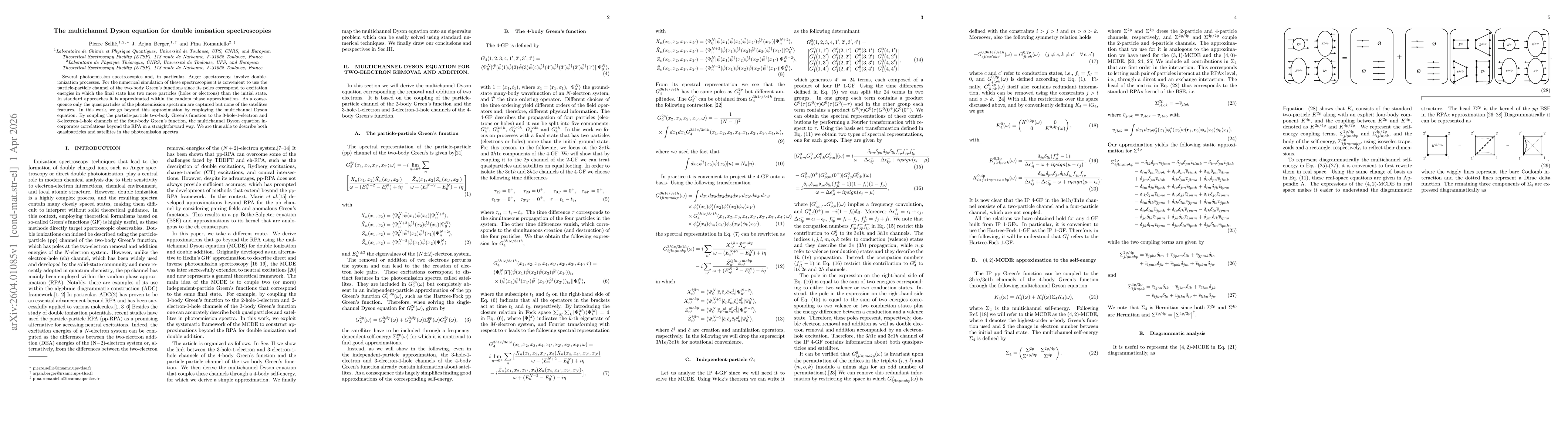Thumbnail for The multichannel Dyson equation for double ionisation spectroscopies
