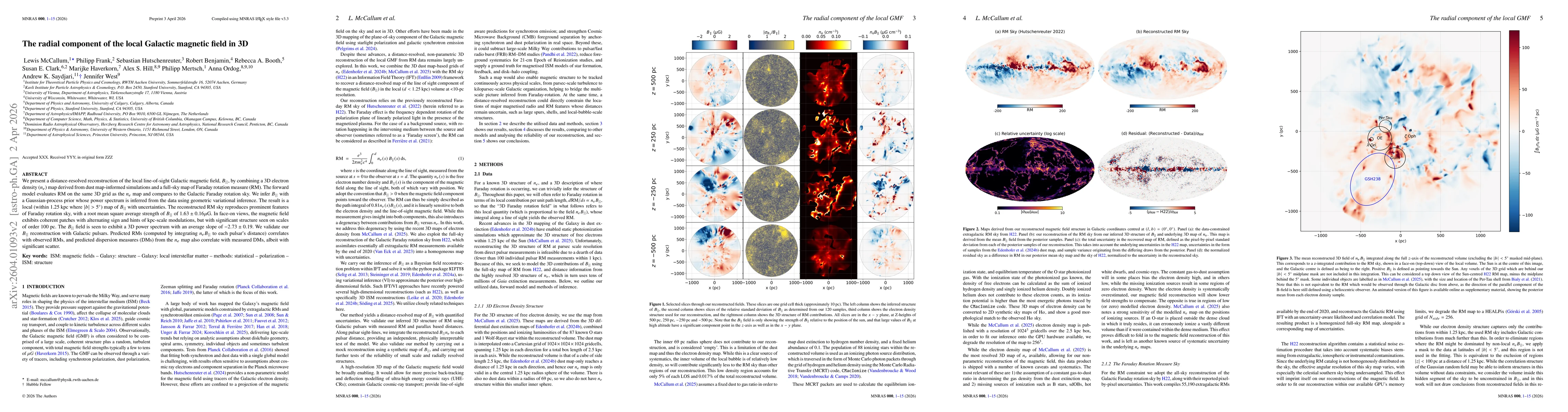 Thumbnail for The radial component of the local Galactic magnetic field in 3D