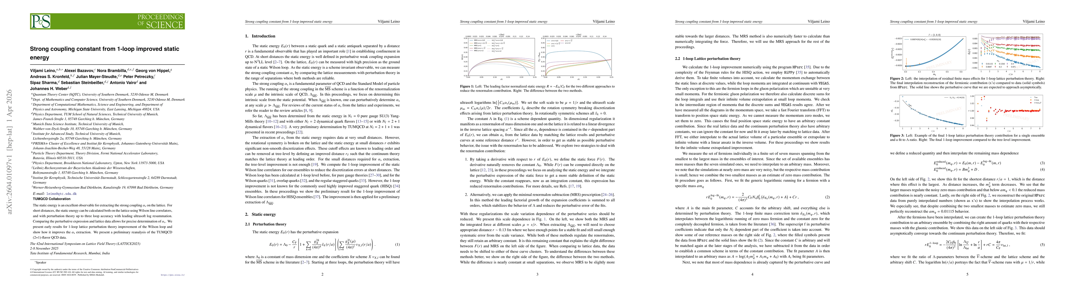 Thumbnail for Strong coupling constant from 1-loop improved static energy