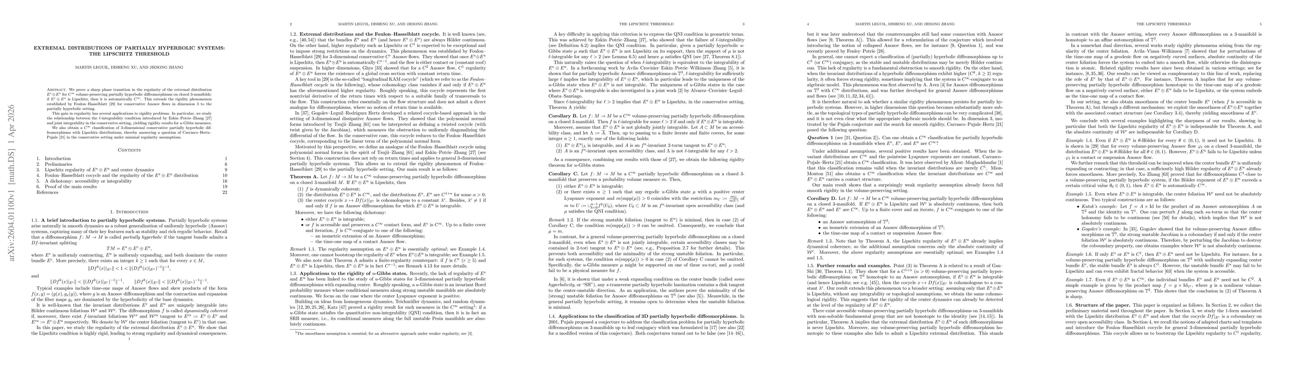 Thumbnail for Extremal distributions of partially hyperbolic systems: the Lipschitz threshold