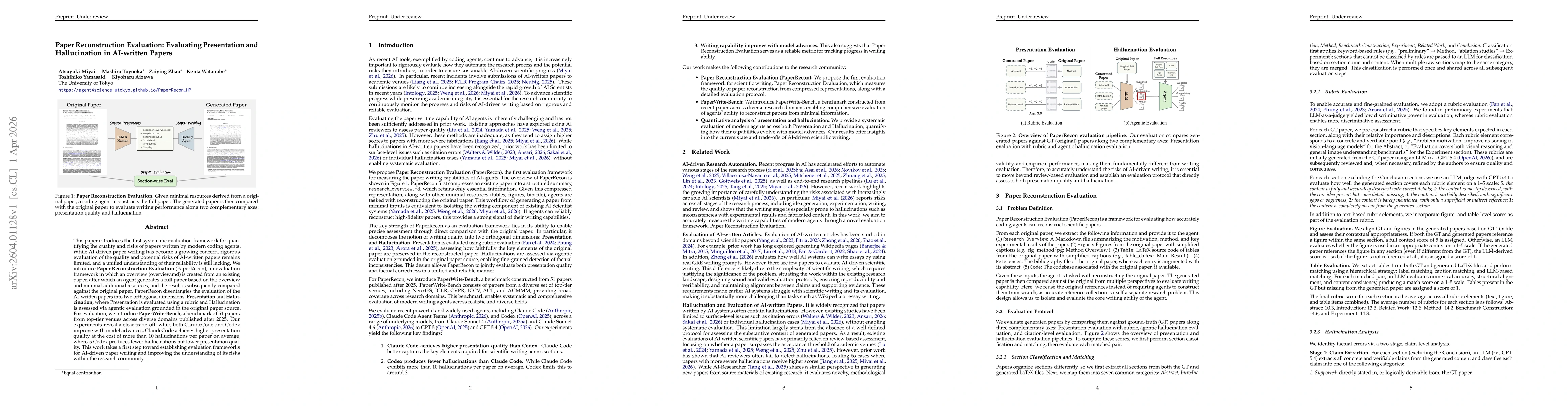 Thumbnail for Paper Reconstruction Evaluation: Evaluating Presentation and Hallucination in AI-written Papers