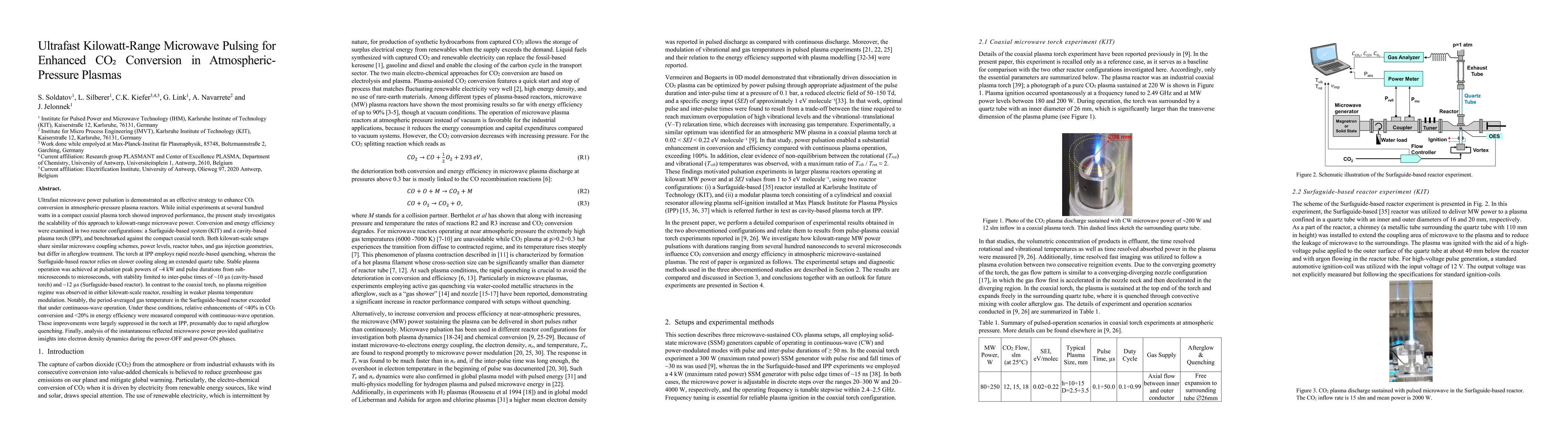 Thumbnail for Ultrafast Kilowatt-Range Microwave Pulsing for Enhanced CO2 Conversion in Atmospheric-Pressure Plasmas