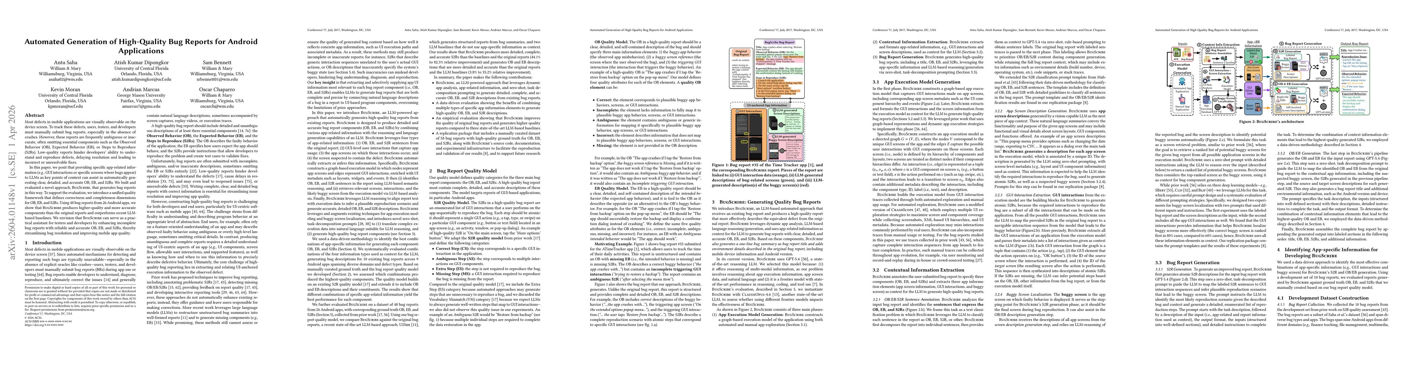 Thumbnail for Automated Generation of High-Quality Bug Reports for Android Applications