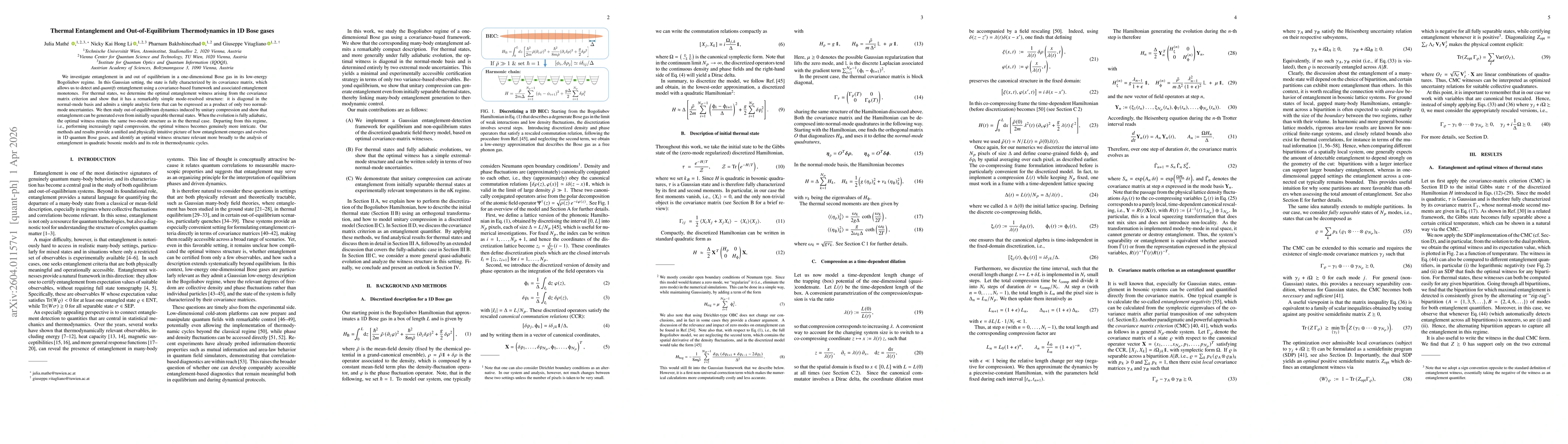 Thumbnail for Thermal Entanglement and Out-of-Equilibrium Thermodynamics in 1D Bose gases