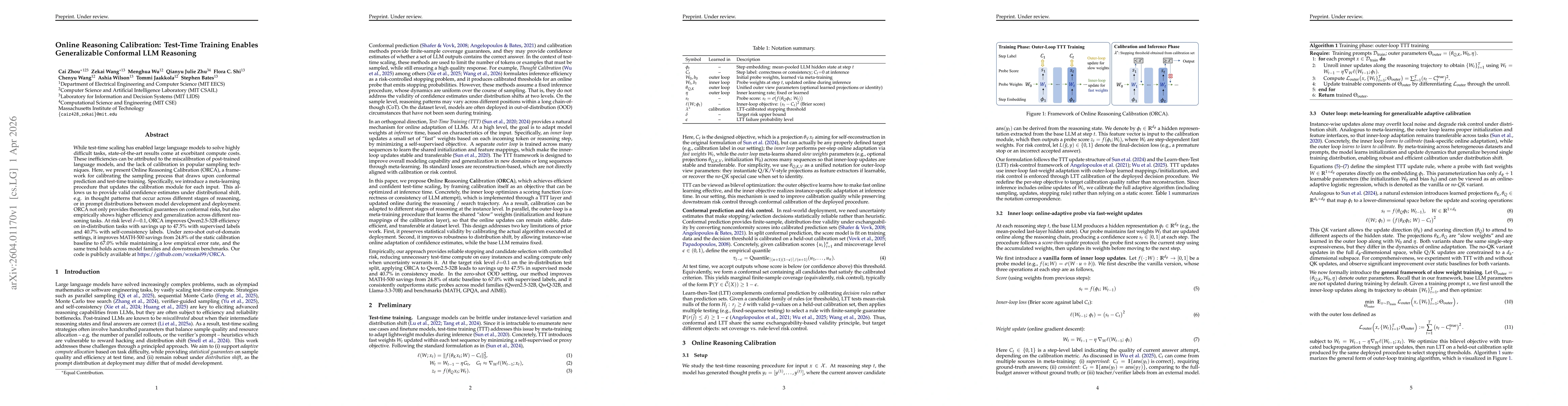 Thumbnail for Online Reasoning Calibration: Test-Time Training Enables Generalizable Conformal LLM Reasoning