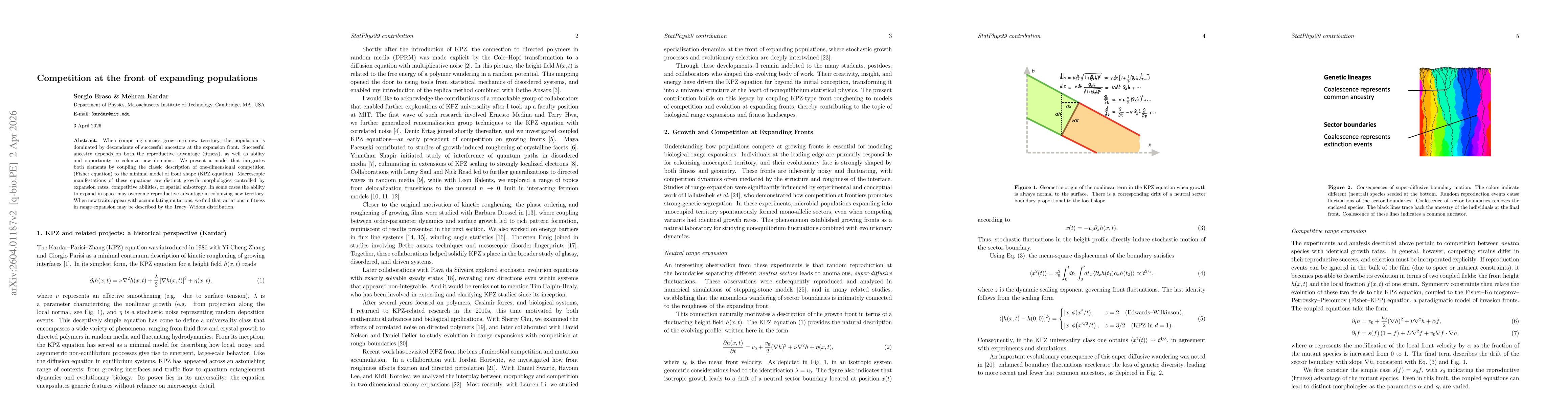 Thumbnail for Competition at the front of expanding populations
