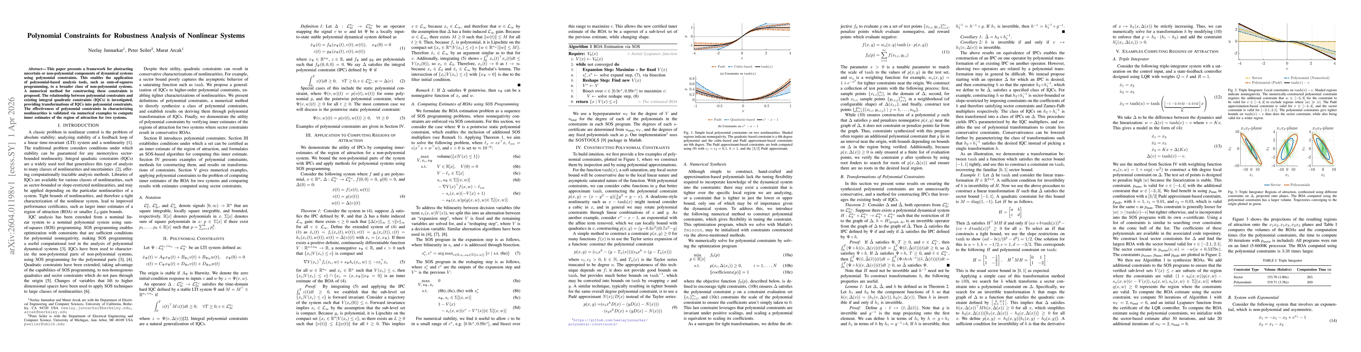 Thumbnail for Polynomial Constraints for Robustness Analysis of Nonlinear Systems
