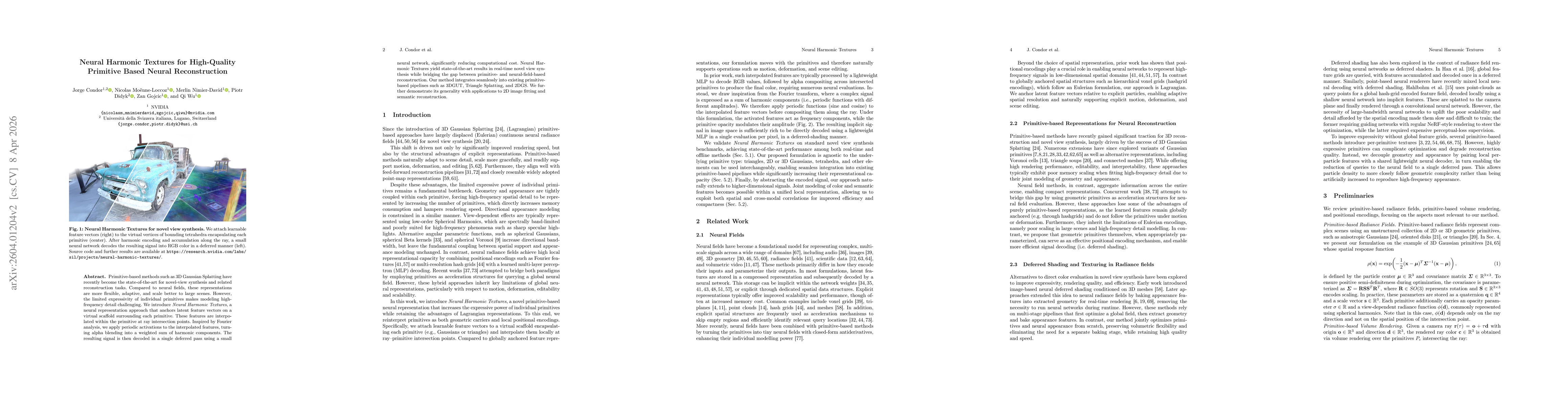 Thumbnail for Neural Harmonic Textures for High-Quality Primitive Based Neural Reconstruction