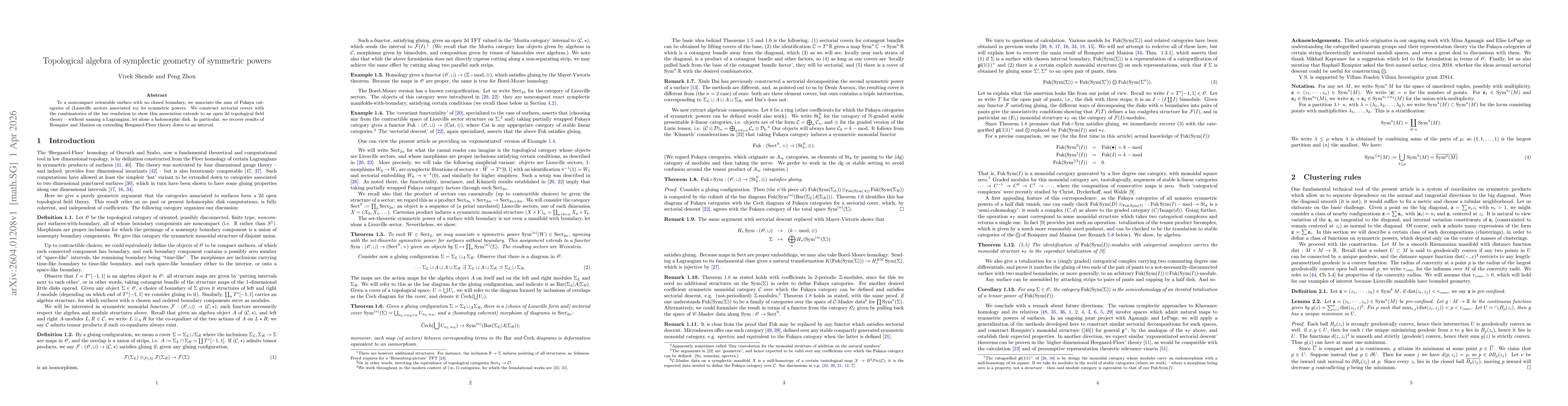 Thumbnail for Topological algebra of symplectic geometry of symmetric powers