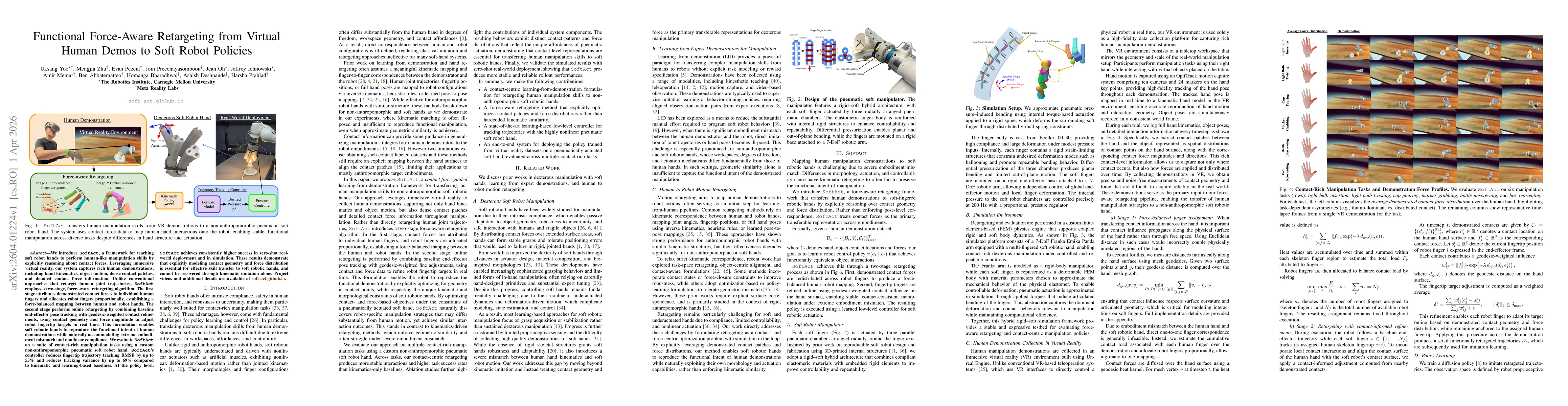 Thumbnail for Functional Force-Aware Retargeting from Virtual Human Demos to Soft Robot Policies
