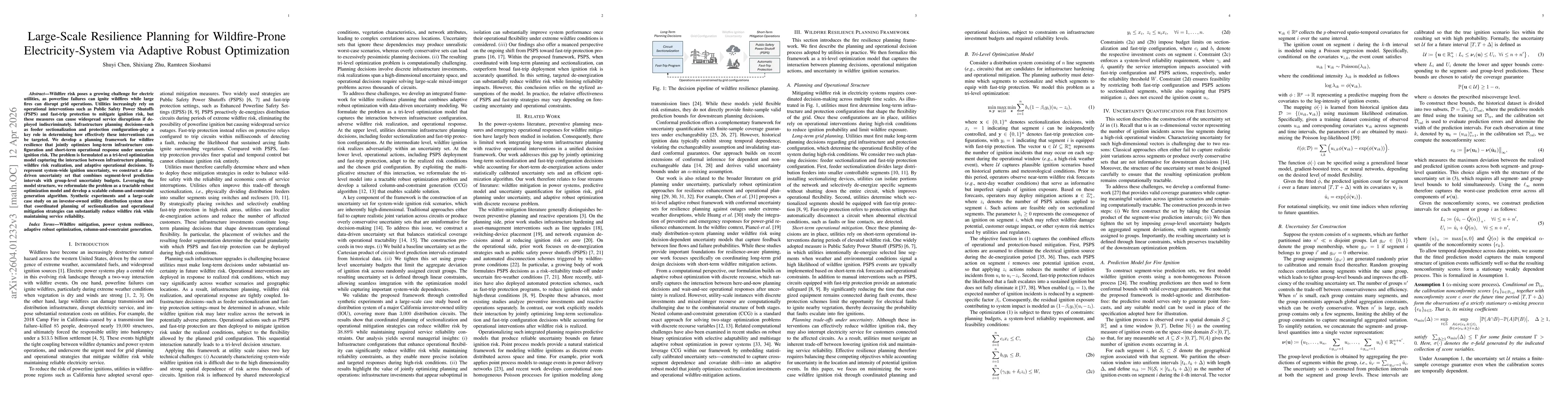Thumbnail for Large-Scale Resilience Planning for Wildfire-Prone Electricity-System via Adaptive Robust Optimization