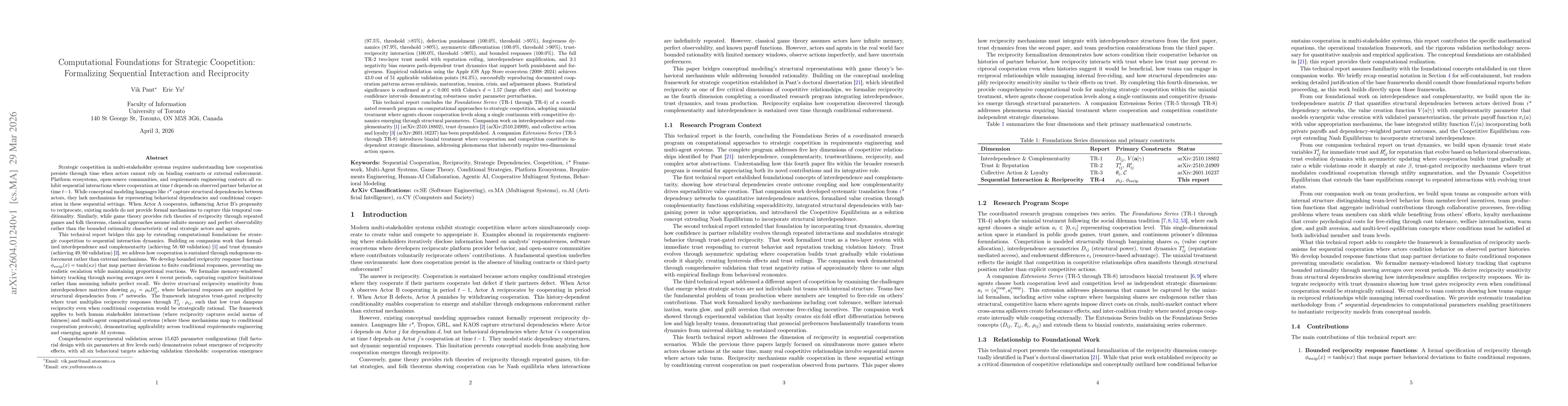 Thumbnail for Computational Foundations for Strategic Coopetition: Formalizing Sequential Interaction and Reciprocity
