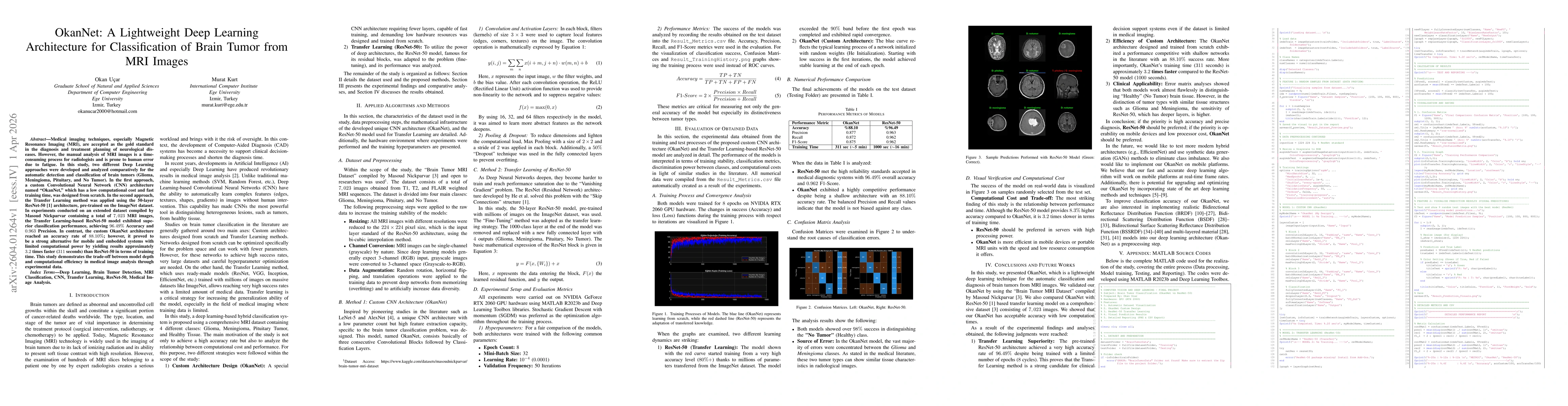 Thumbnail for OkanNet: A Lightweight Deep Learning Architecture for Classification of Brain Tumor from MRI Images