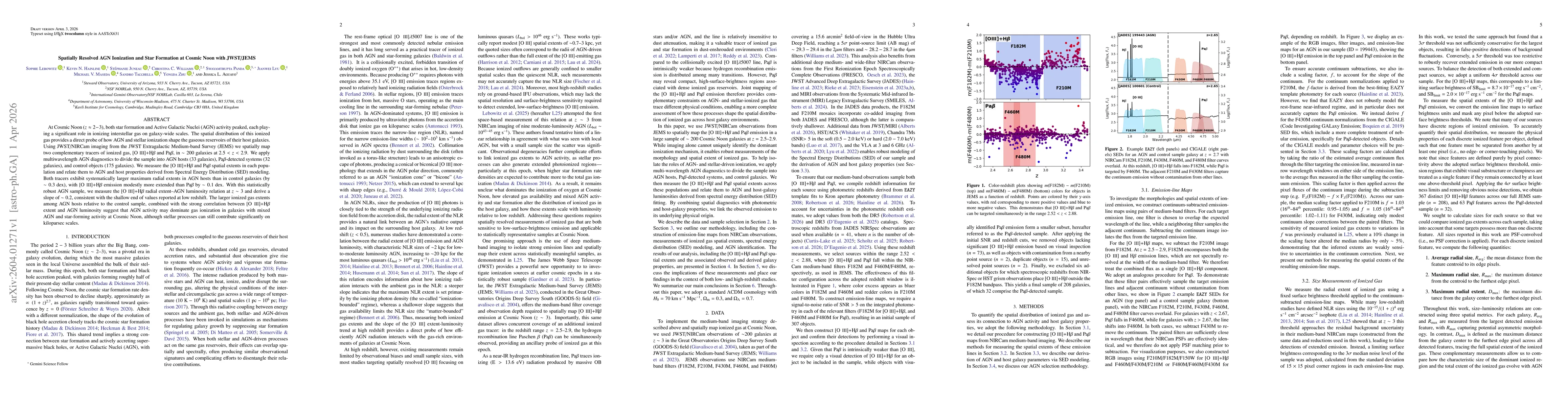 Thumbnail for Spatially Resolved AGN Ionization and Star Formation at Cosmic Noon with JWST/JEMS