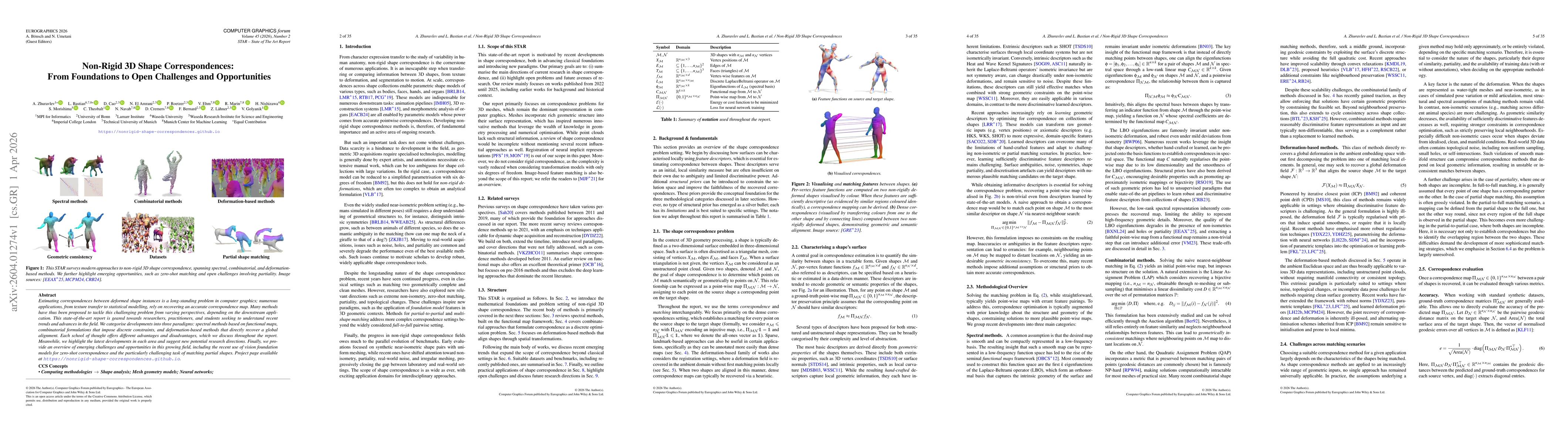 Thumbnail for Non-Rigid 3D Shape Correspondences: From Foundations to Open Challenges and Opportunities