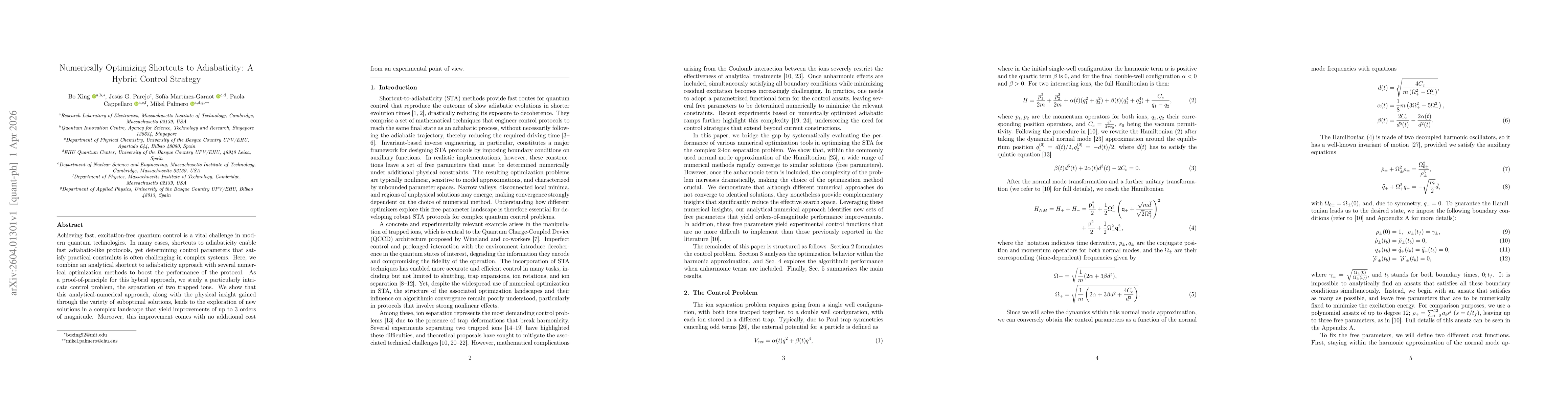 Thumbnail for Numerically Optimizing Shortcuts to Adiabaticity: A Hybrid Control Strategy
