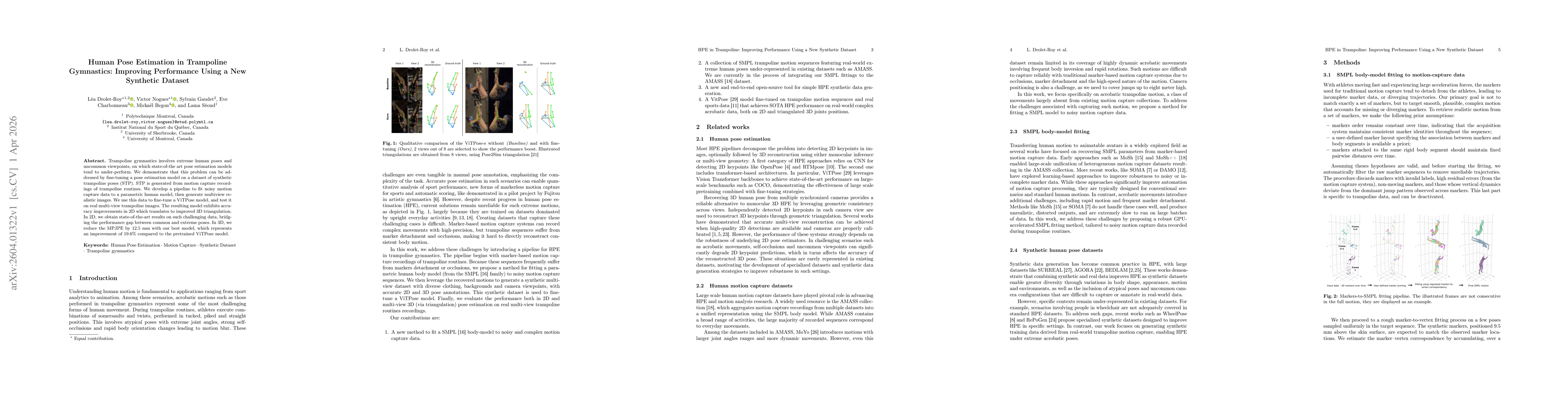 Thumbnail for Human Pose Estimation in Trampoline Gymnastics: Improving Performance Using a New Synthetic Dataset