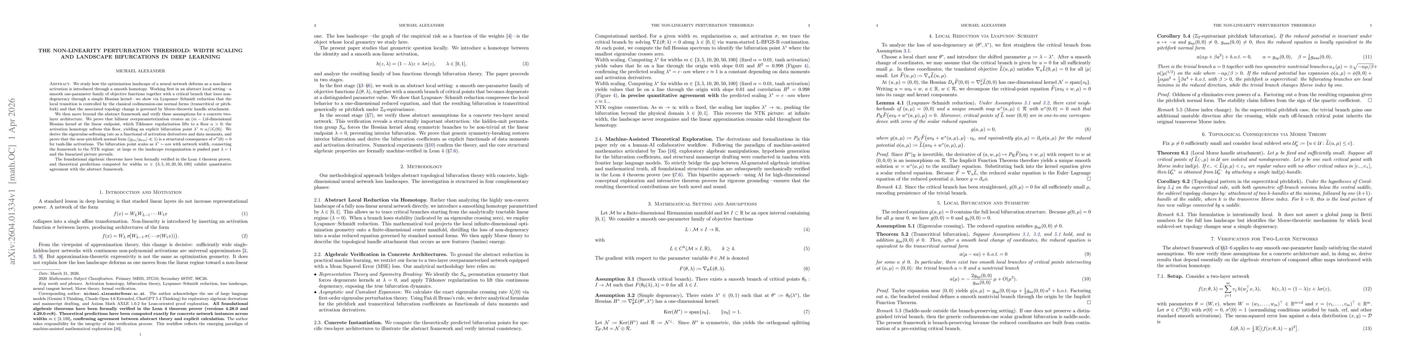 Thumbnail for The Non-Linearity Perturbation Threshold: Width Scaling and Landscape Bifurcations in Deep Learning