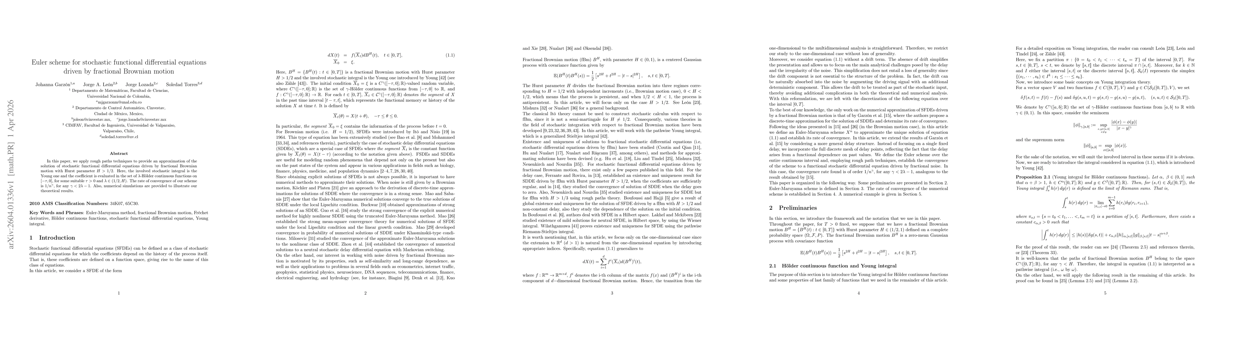 Thumbnail for Euler scheme for stochastic functional differential equations driven by fractional Brownian motion