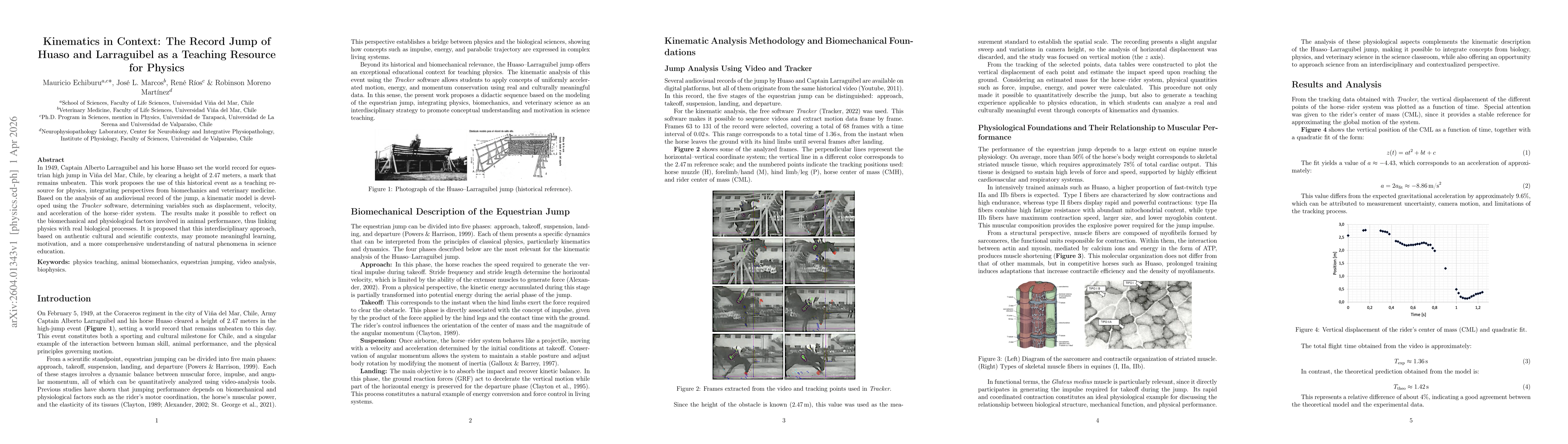 Thumbnail for Kinematics in Context: The Record Jump of Huaso and Larraguibel as a Teaching Resource for Physics