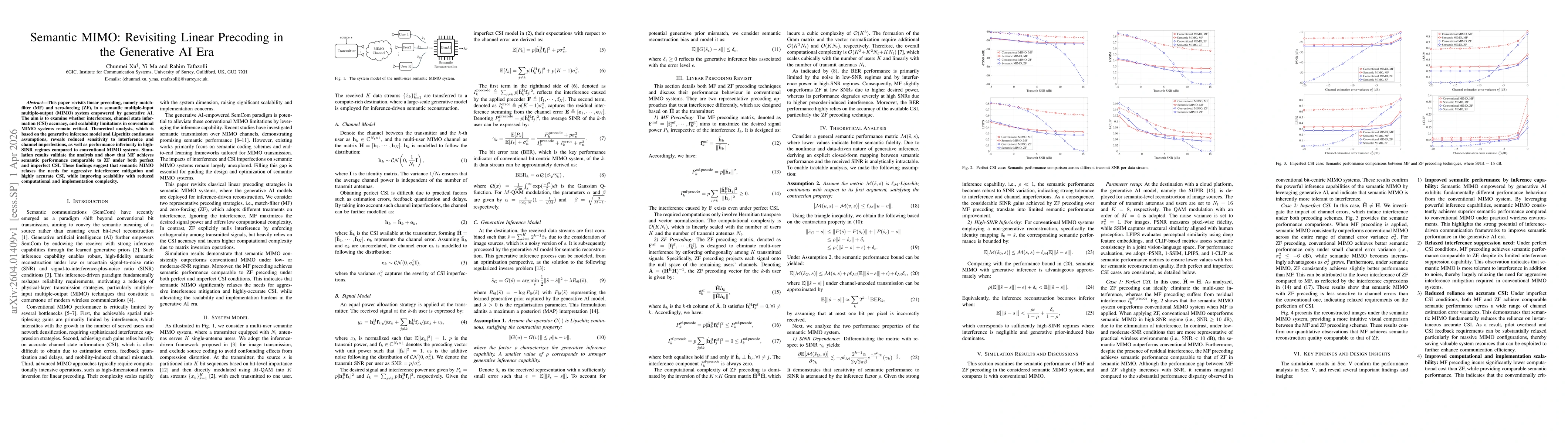 Thumbnail for Semantic MIMO: Revisiting Linear Precoding in the Generative AI Era