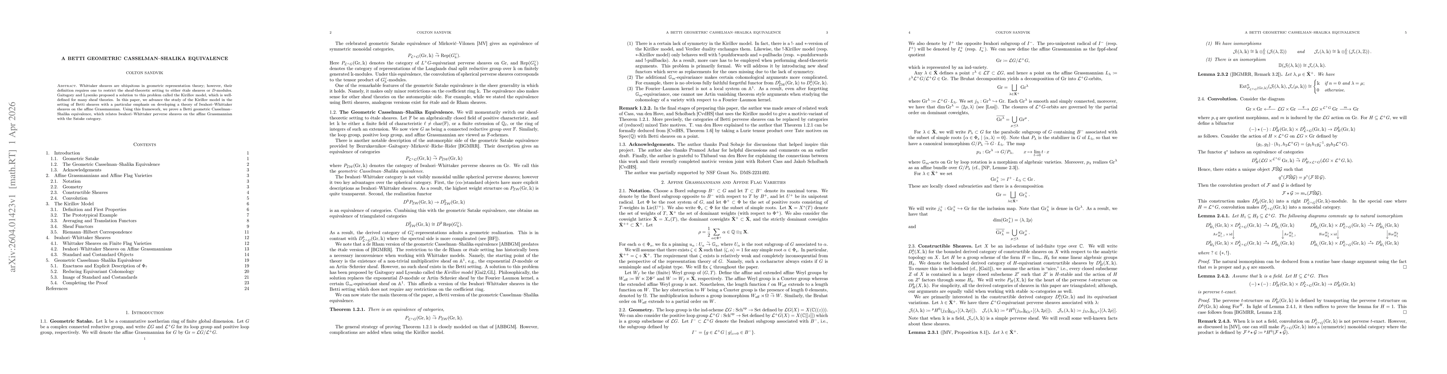 Thumbnail for A Betti geometric Casselman-Shalika equivalence