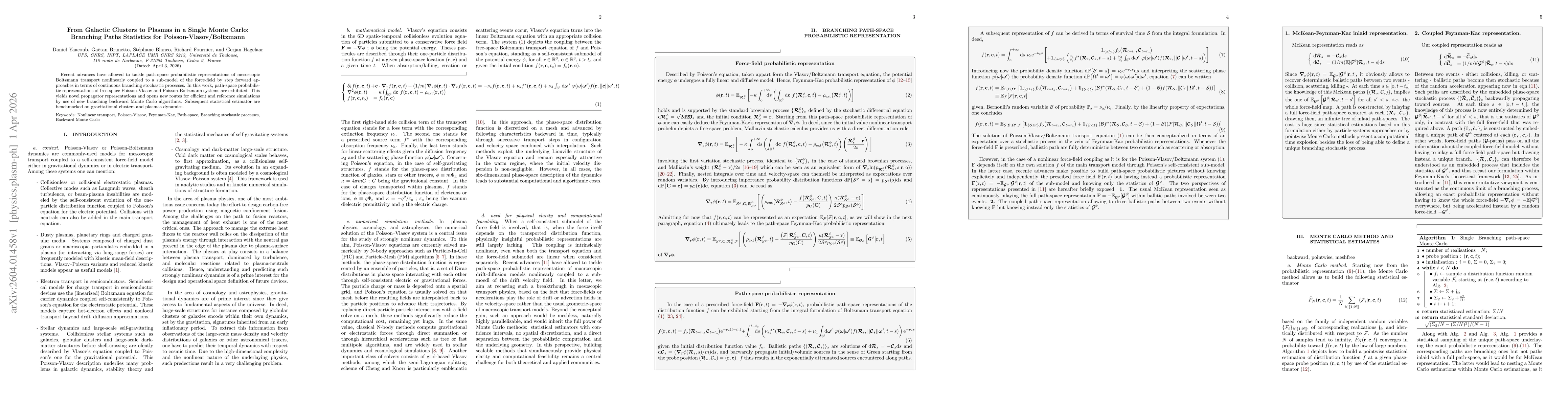 Thumbnail for From Galactic Clusters to Plasmas in a Single Monte Carlo: Branching Paths Statistics for Poisson-Vlasov/Boltzmann