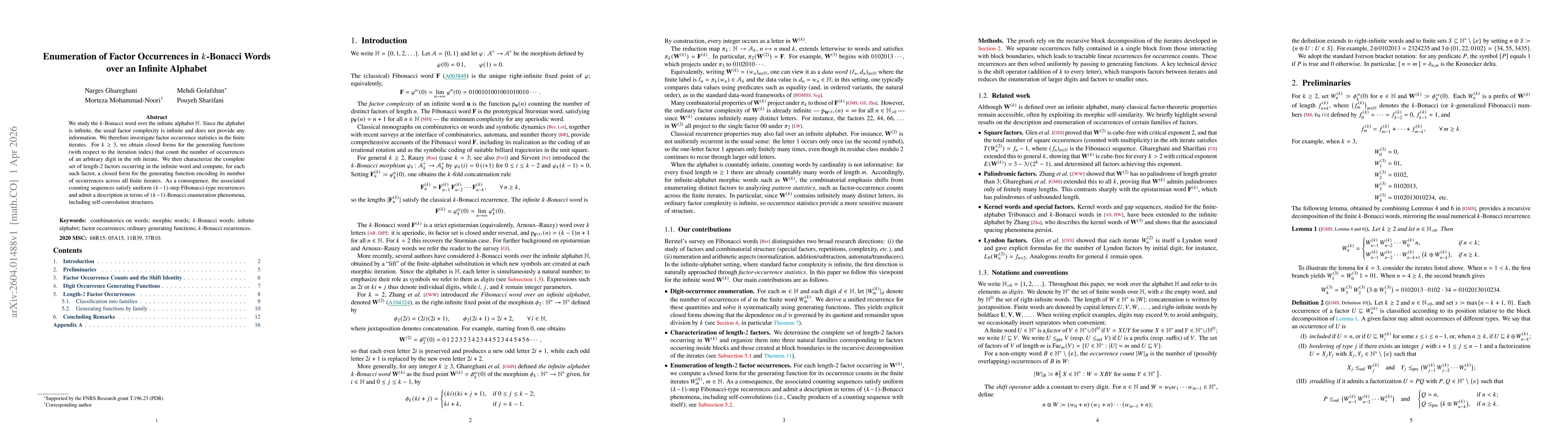 Thumbnail for Enumeration of Factor Occurrences in $k$-Bonacci Words over an Infinite Alphabet