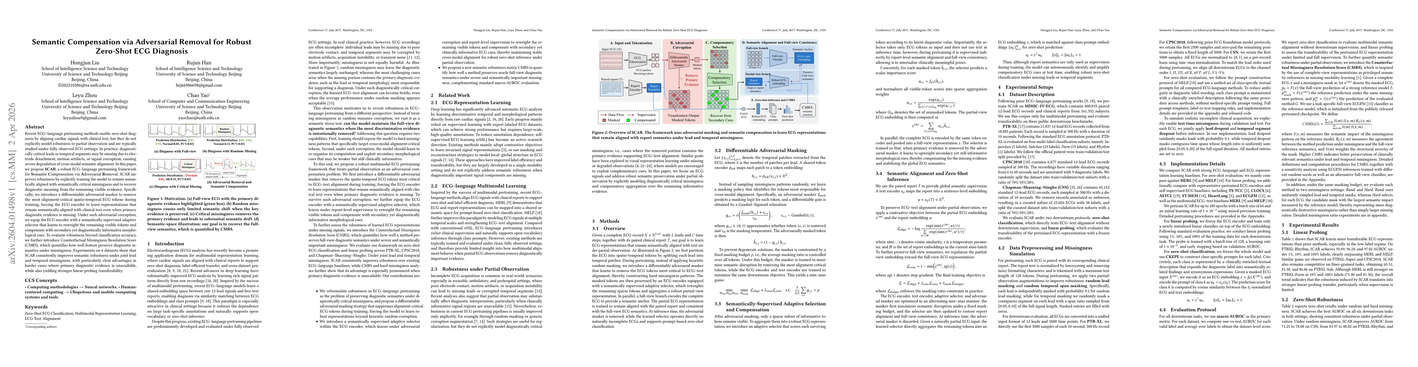 Thumbnail for Semantic Compensation via Adversarial Removal for Robust Zero-Shot ECG Diagnosis
