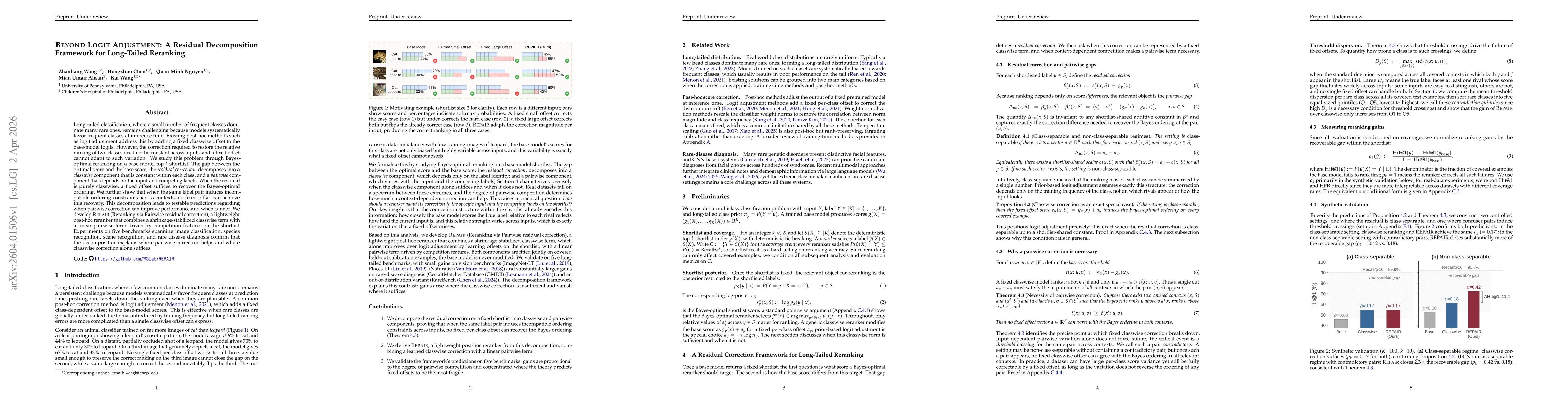 Thumbnail for Beyond Logit Adjustment: A Residual Decomposition Framework for Long-Tailed Reranking
