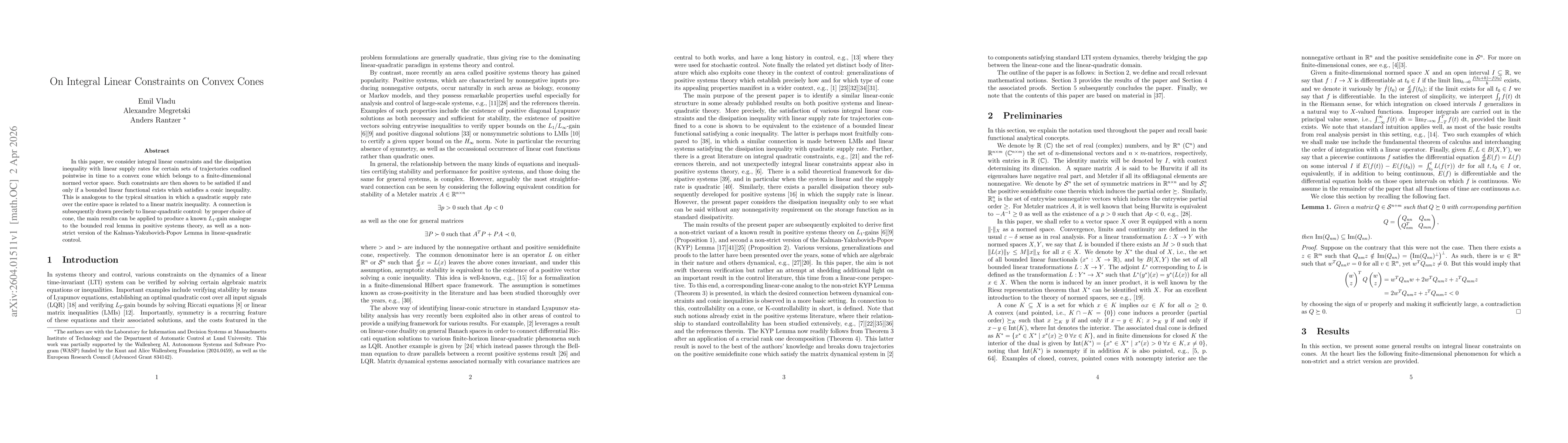 Thumbnail for On Integral Linear Constraints on Convex Cones