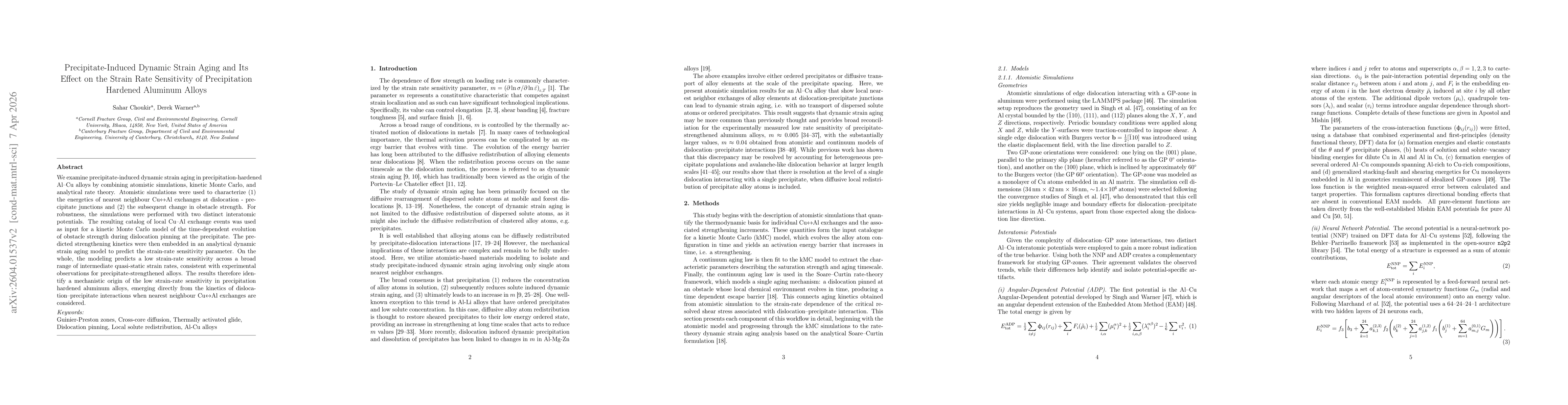 Thumbnail for Precipitate-Induced Dynamic Strain Aging and Its Effect on the Strain Rate Sensitivity of Precipitation Hardened Aluminum Alloys