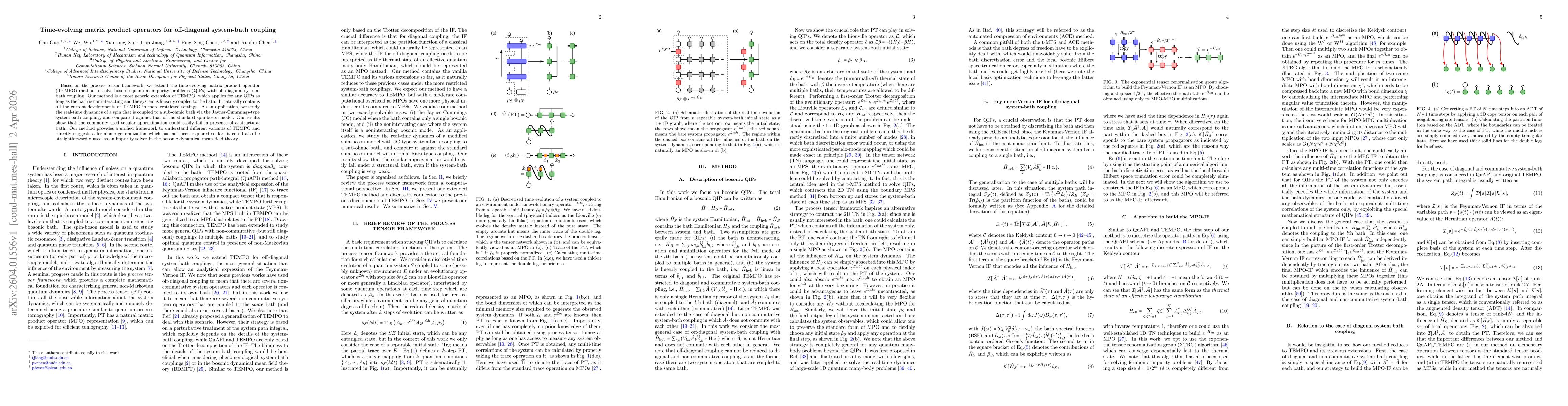 Thumbnail for Time-evolving matrix product operators for off-diagonal system-bath coupling