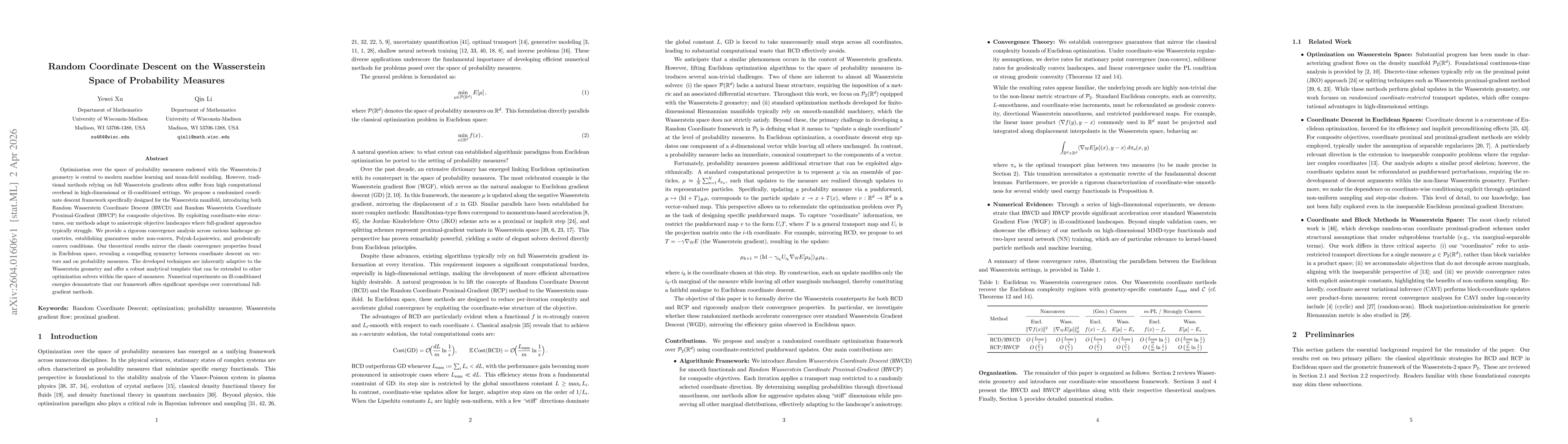 Thumbnail for Random Coordinate Descent on the Wasserstein Space of Probability Measures