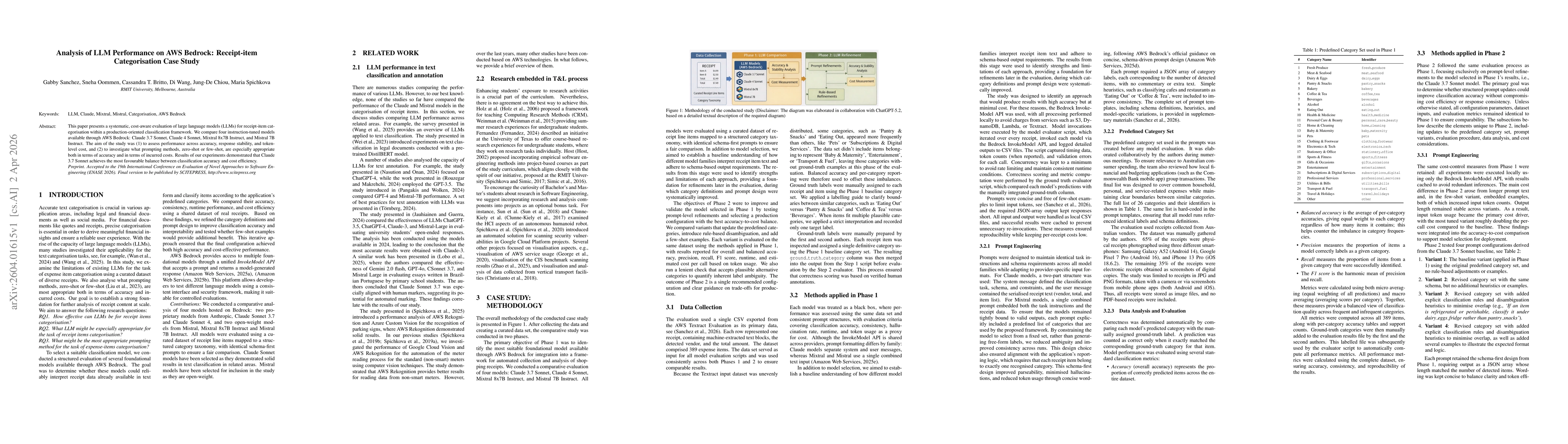 Thumbnail for Analysis of LLM Performance on AWS Bedrock: Receipt-item Categorisation Case Study